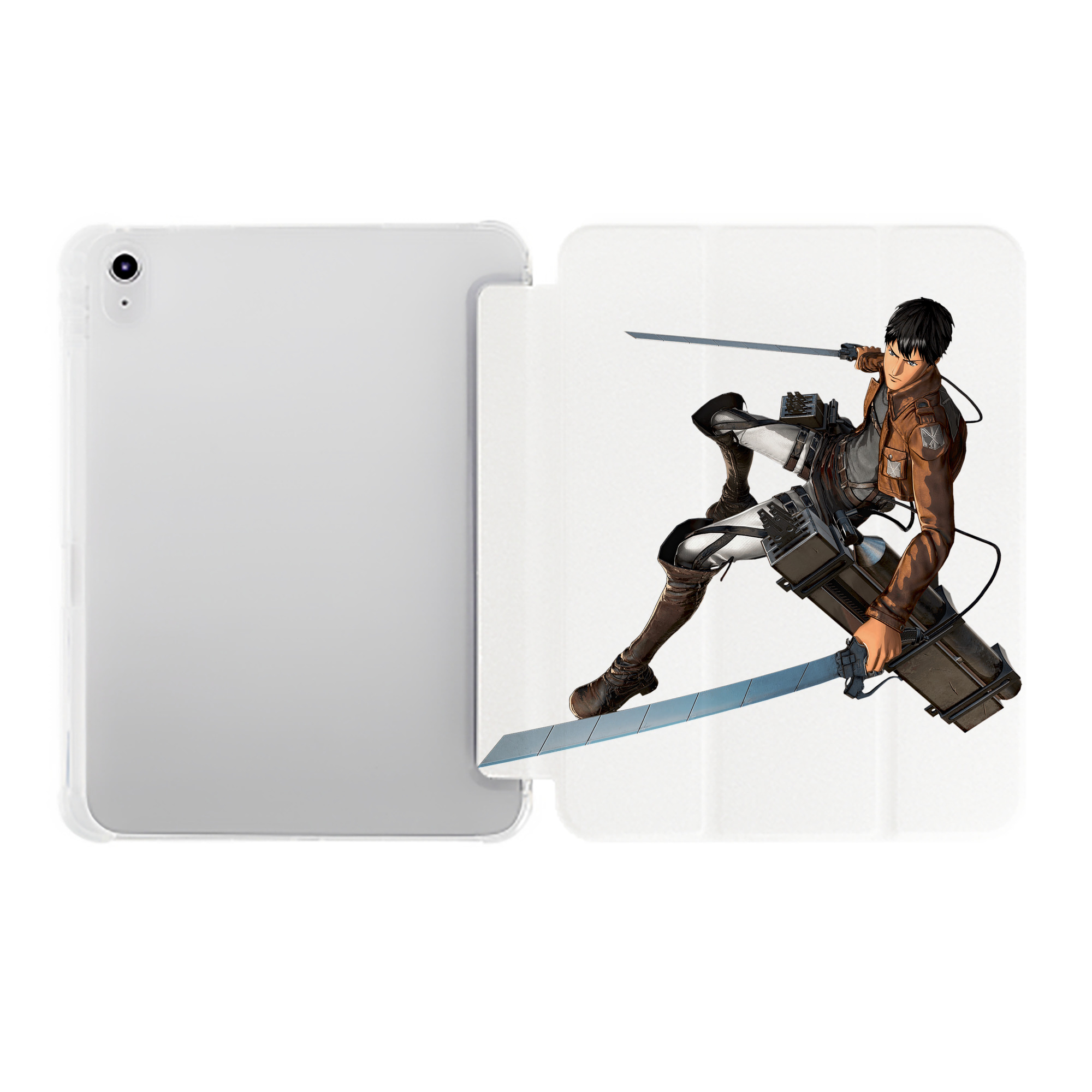 （画像用） 進撃の巨人 ベルトルト・フーバー Attack on Titan Bertholdt Hoover IPad ケース ペン収納付き 三つ折りスタンド PUレザー×シリコン 対応機種9.5/10.5/10.9インチ